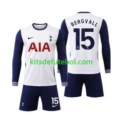 Camisola Tottenham Spurs Bergvall 15 Criança Equipamento principal 2024-2025 Mangas Compridas