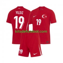 Camisola Seleção da Turca Kenan Yıldız 19 Criança Equipamento alternativo Europeu 2024 Mangas Curtas