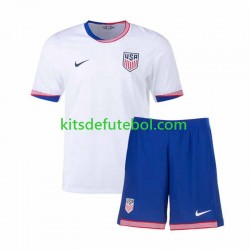 Camisola Seleção da Estados Unidos Criança Equipamento principal 2024 Mangas Curtas