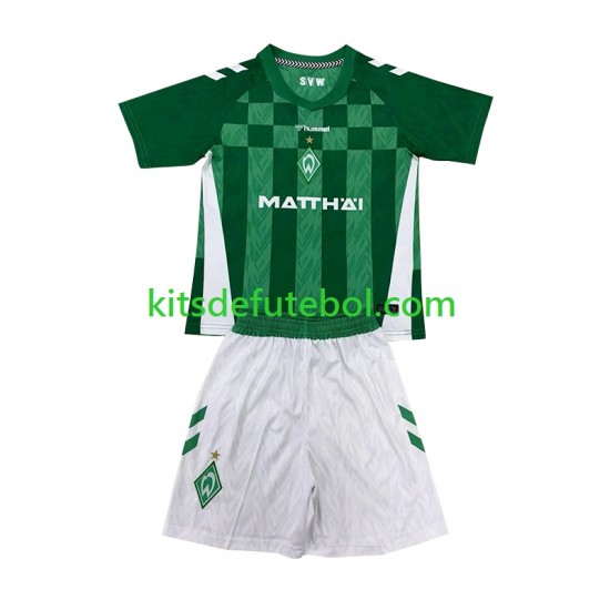 Camisola Werder Bremen Criança Equipamento principal 2024-2025 Mangas Curtas