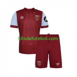 Camisola West Ham United Criança Equipamento principal 2023-2024 Mangas Curtas