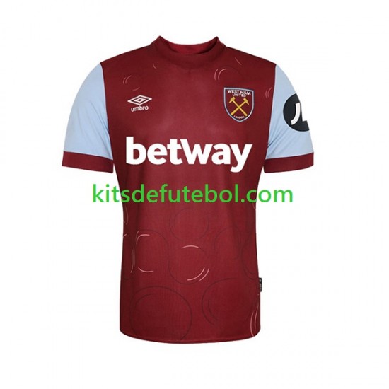 Camisola West Ham United Homem Equipamento principal 2023-2024 Mangas Curtas