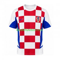 Camisola Retrô Seleção da Croata Homem Equipamento principal 2002 Mangas Curtas