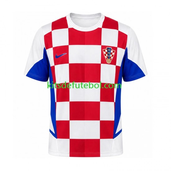 Camisola Retrô Seleção da Croata Homem Equipamento principal 2002 Mangas Curtas