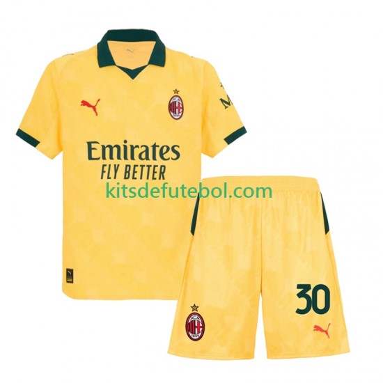 Camisola AC Milan Ardon Jashari 30 Criança Terceiro equipamento 2025-2026 Mangas Curtas