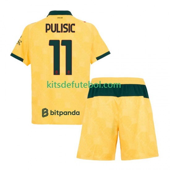 Camisola AC Milan Christian Pulisic 11 Criança Terceiro equipamento 2025-2026 Mangas Curtas