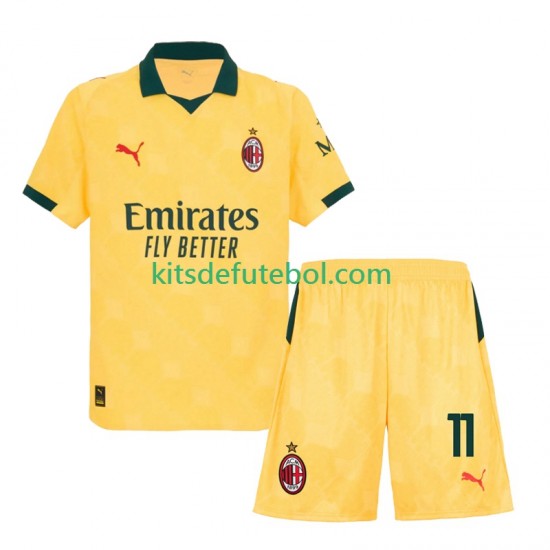 Camisola AC Milan Christian Pulisic 11 Criança Terceiro equipamento 2025-2026 Mangas Curtas