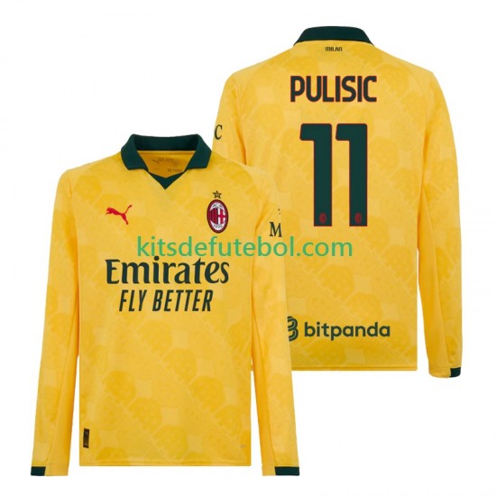 Camisola AC Milan Christian Pulisic 11 Homem Terceiro equipamento 2025-2026 Mangas Compridas