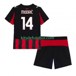 Camisola AC Milan Luca Modric 14 Criança Equipamento principal 2025-2026 Mangas Curtas