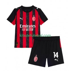 Camisola AC Milan Luca Modric 14 Criança Equipamento principal 2025-2026 Mangas Curtas