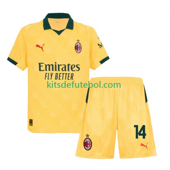 Camisola AC Milan Luca Modric 14 Criança Terceiro equipamento 2025-2026 Mangas Curtas