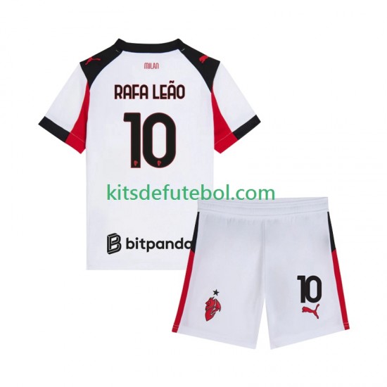 Camisola AC Milan Rafael Leao 10 Criança Equipamento alternativo 2025-2026 Mangas Curtas