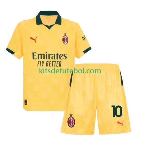 Camisola AC Milan Rafael Leao 10 Criança Terceiro equipamento 2025-2026 Mangas Curtas