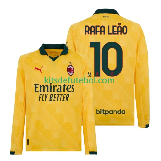 Camisola AC Milan Rafael Leao 10 Homem Terceiro equipamento 2025-2026 Mangas Compridas