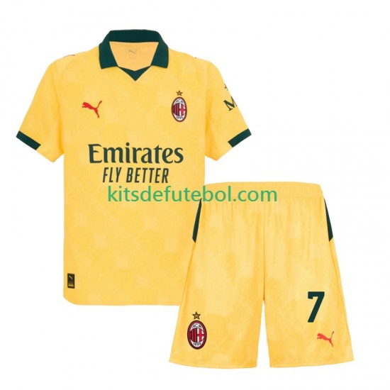 Camisola AC Milan Santiago Gimenez 7 Criança Terceiro equipamento 2025-2026 Mangas Curtas