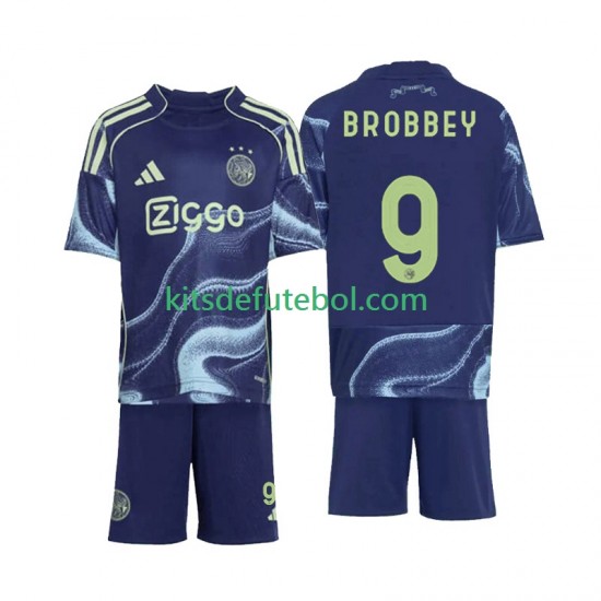 Camisola AFC Ajax Brian Brobbey 9 Criança Equipamento alternativo 2025-2026 Mangas Curtas