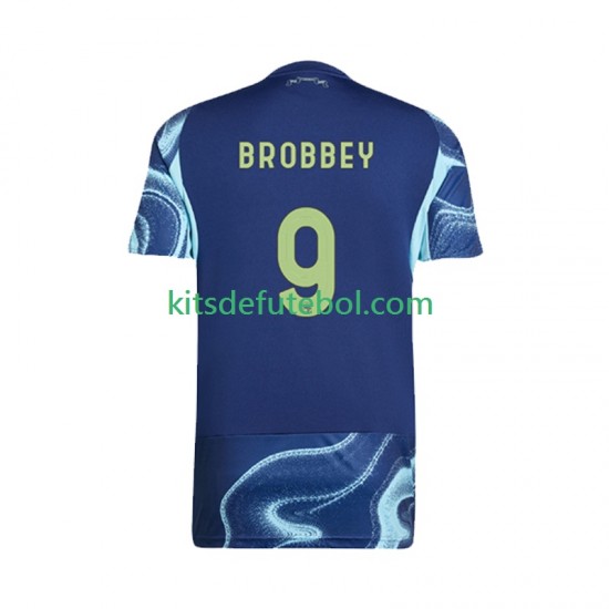 Camisola AFC Ajax Brian Brobbey 9 Homem Equipamento alternativo 2025-2026 Mangas Curtas