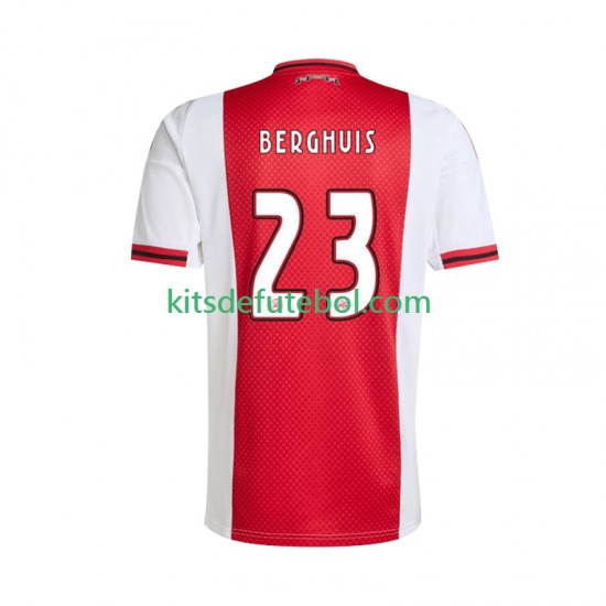 Camisola AFC Ajax Steven Berghuis 23 Homem Equipamento principal 2025-2026 Mangas Curtas