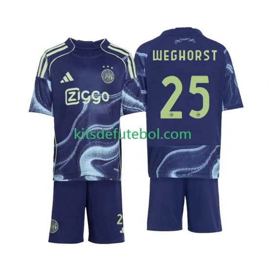 Camisola AFC Ajax Wout Weghorst 25 Criança Equipamento alternativo 2025-2026 Mangas Curtas