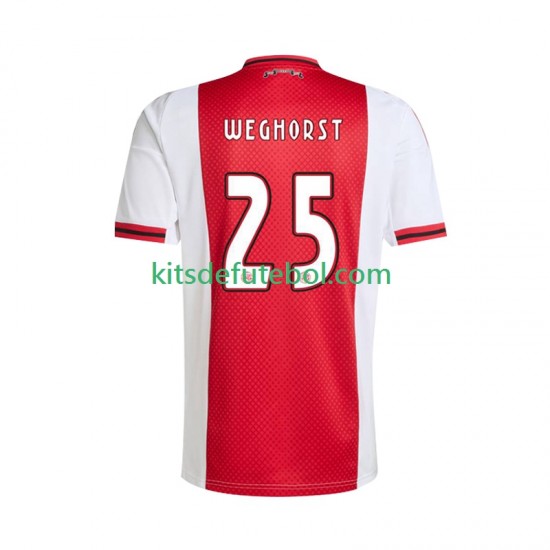 Camisola AFC Ajax Wout Weghorst 25 Homem Equipamento principal 2025-2026 Mangas Curtas