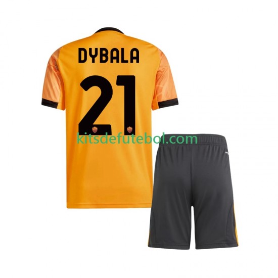 Camisola AS Roma Dybala 21 Criança Equipamento alternativo 2025-2026 Mangas Curtas