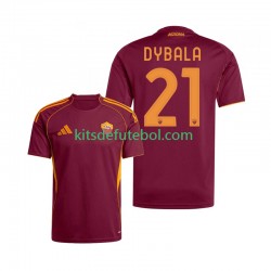 Camisola AS Roma Dybala 21 Homem Equipamento principal 2025-2026 Mangas Curtas
