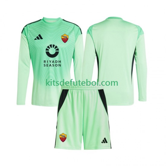 Camisola de Guarda-redes AS Roma Criança Equipamento alternativo Quarto equipamento 2025-2026 Mangas Compridas