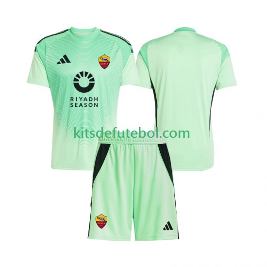 Camisola de Guarda-redes AS Roma Criança Equipamento alternativo Quarto equipamento 2025-2026 Mangas Curtas