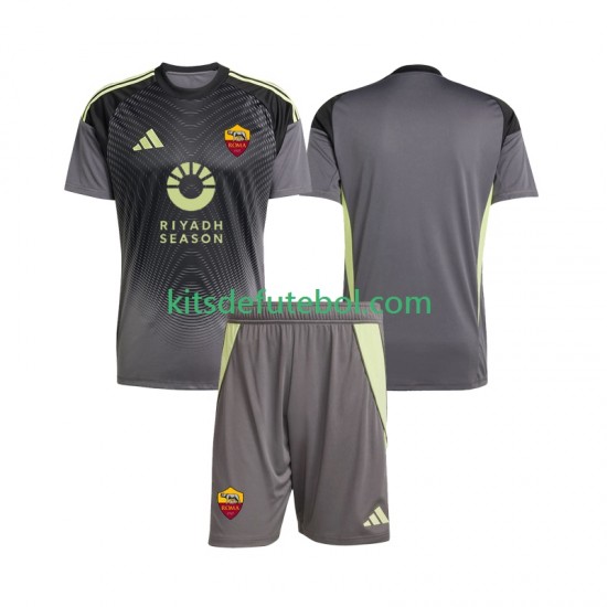 Camisola de Guarda-redes AS Roma Criança Equipamento principal 2025-2026 Mangas Curtas