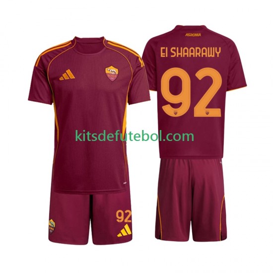 Camisola AS Roma Stephan El Shaarawy 92 Criança Equipamento principal 2025-2026 Mangas Curtas