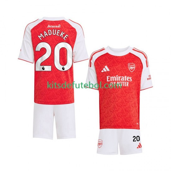 Camisola Arsenal Noni Madueke 20 Criança Equipamento principal 2025-2026 Mangas Curtas