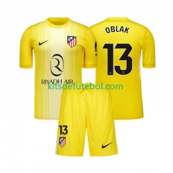 Camisola de Guarda-redes Atlético Madrid Jan Oblak 13 Criança Equipamento principal 2025-2026 Mangas Curtas
