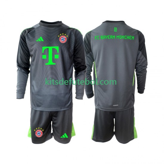 Camisola de Guarda-redes Bayern de Munique Criança Equipamento alternativo 2025-2026 Mangas Compridas