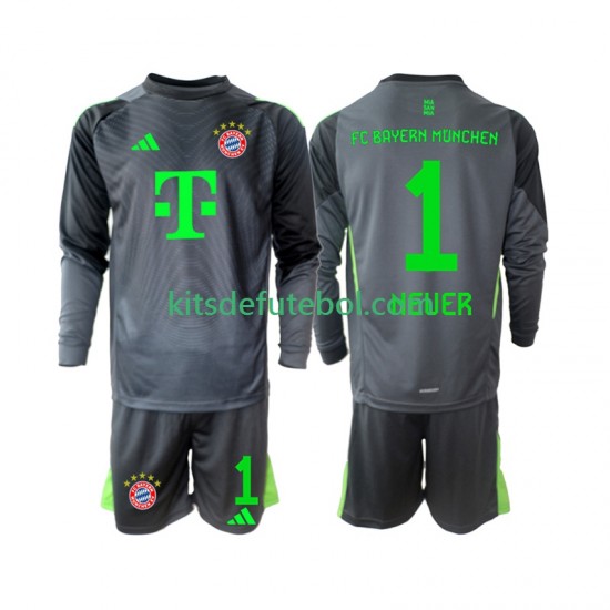 Camisola de Guarda-redes Bayern de Munique Neuer 1 Criança Equipamento alternativo 2025-2026 Mangas Compridas
