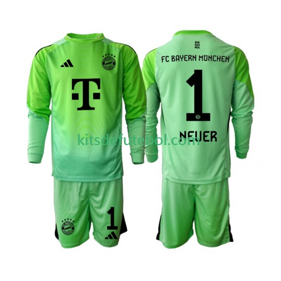 Camisola de Guarda-redes Bayern de Munique Neuer 1 Criança Equipamento principal 2025-2026 Mangas Compridas