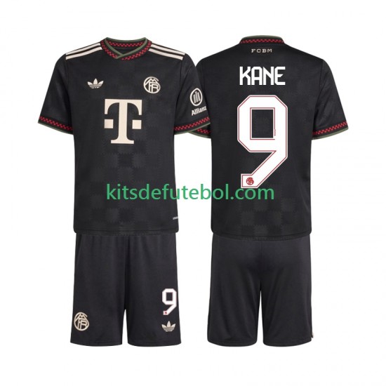 Camisola Bayern de Munique Harry Kane 9 Criança Terceiro equipamento 2025-2026 Mangas Curtas