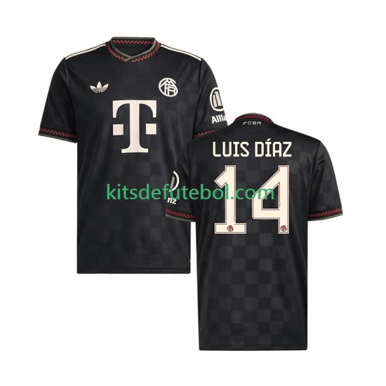 Camisola Bayern de Munique Luis Diaz 14 Homem Terceiro equipamento 2025-2026 Mangas Curtas