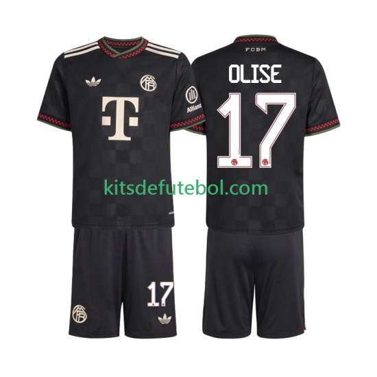 Camisola Bayern de Munique Michael Olise 17 Criança Terceiro equipamento 2025-2026 Mangas Curtas