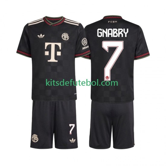 Camisola Bayern de Munique Serge Gnabry 7 Criança Terceiro equipamento 2025-2026 Mangas Curtas