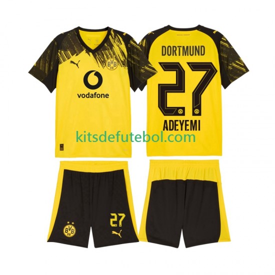 Camisola Borussia Dortmund Karim Adeyemi 27 Criança Equipamento principal 2025-2026 Mangas Curtas