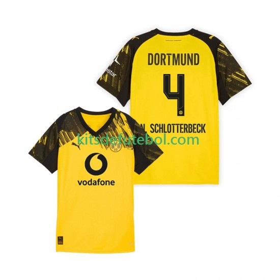 Camisola Borussia Dortmund Nico Schlotterbeck 4 Homem Equipamento principal 2025-2026 Mangas Curtas