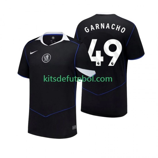 Camisola Chelsea Alejandro Garnacho 49 Homem Terceiro equipamento 2025-2026 Mangas Curtas