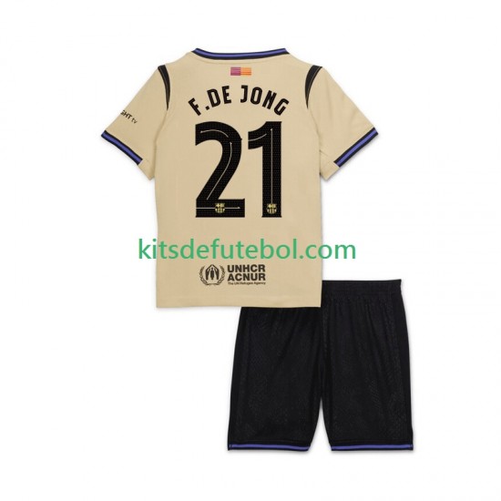 Camisola FC Barcelona Frenkie de Jong 21 UCL Criança Equipamento alternativo 2025-2026 Mangas Curtas