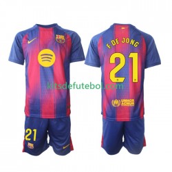Camisola FC Barcelona Frenkie de Jong 21 Criança Equipamento principal 2025-2026 Mangas Curtas