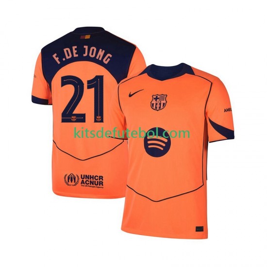Camisola FC Barcelona Frenkie de Jong 21 UCL Homem Terceiro equipamento 2025-2026 Mangas Curtas