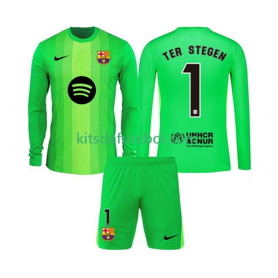 Camisola de Guarda-redes FC Barcelona Ter Stegen 1 Criança Equipamento principal 2025-2026 Mangas Compridas