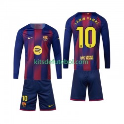 Camisola FC Barcelona Lamine Yamal 10 Criança Equipamento principal 2025-2026 Mangas Compridas