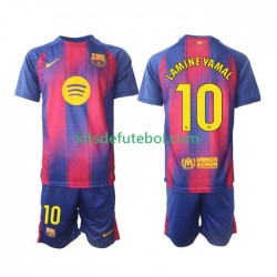 Camisola FC Barcelona Lamine Yamal 10 Criança Equipamento principal 2025-2026 Mangas Curtas