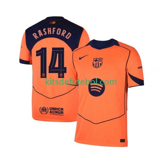 Camisola FC Barcelona Marcus Rashford 14 UCL Homem Terceiro equipamento 2025-2026 Mangas Curtas
