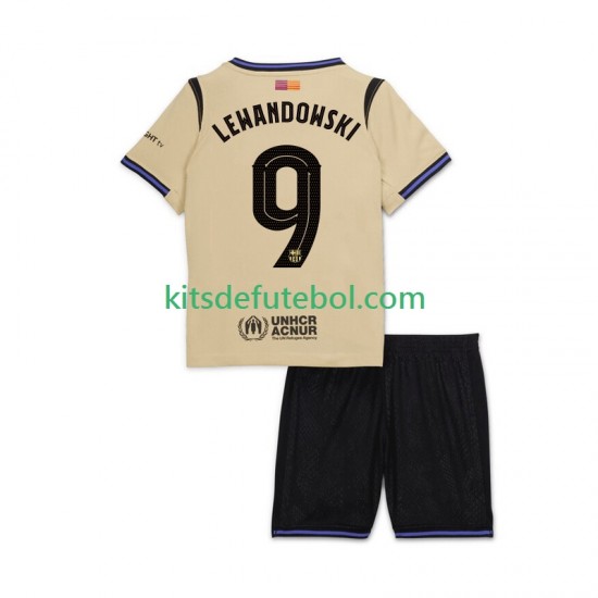 Camisola FC Barcelona Robert Lewandowski 9 UCL Criança Equipamento alternativo 2025-2026 Mangas Curtas